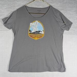Columbia Graphic Tee Shirt Womens XL Grey Yellowstone National Park Shirt